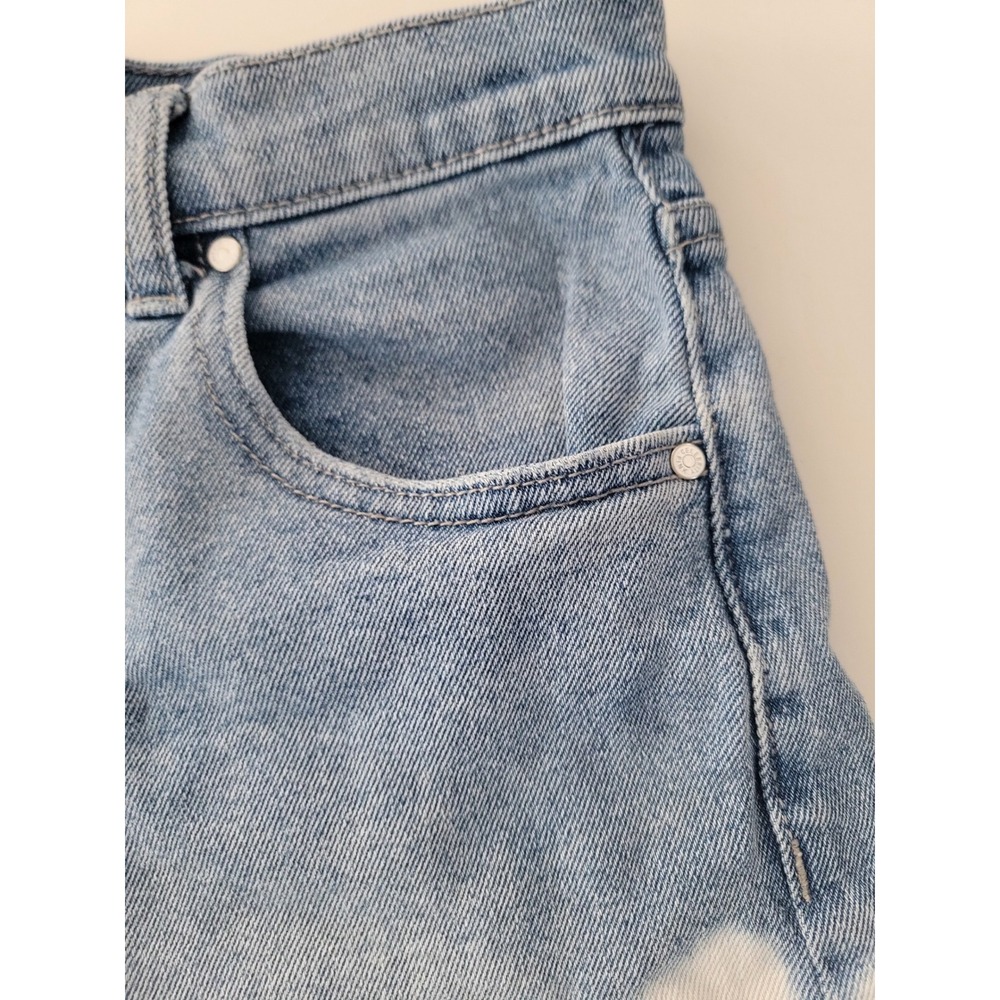 Celebrity Pink Two Tone Dip Dye Denim High Rise Frayed Hem Blue White 3/26 - Picture 6 of 7